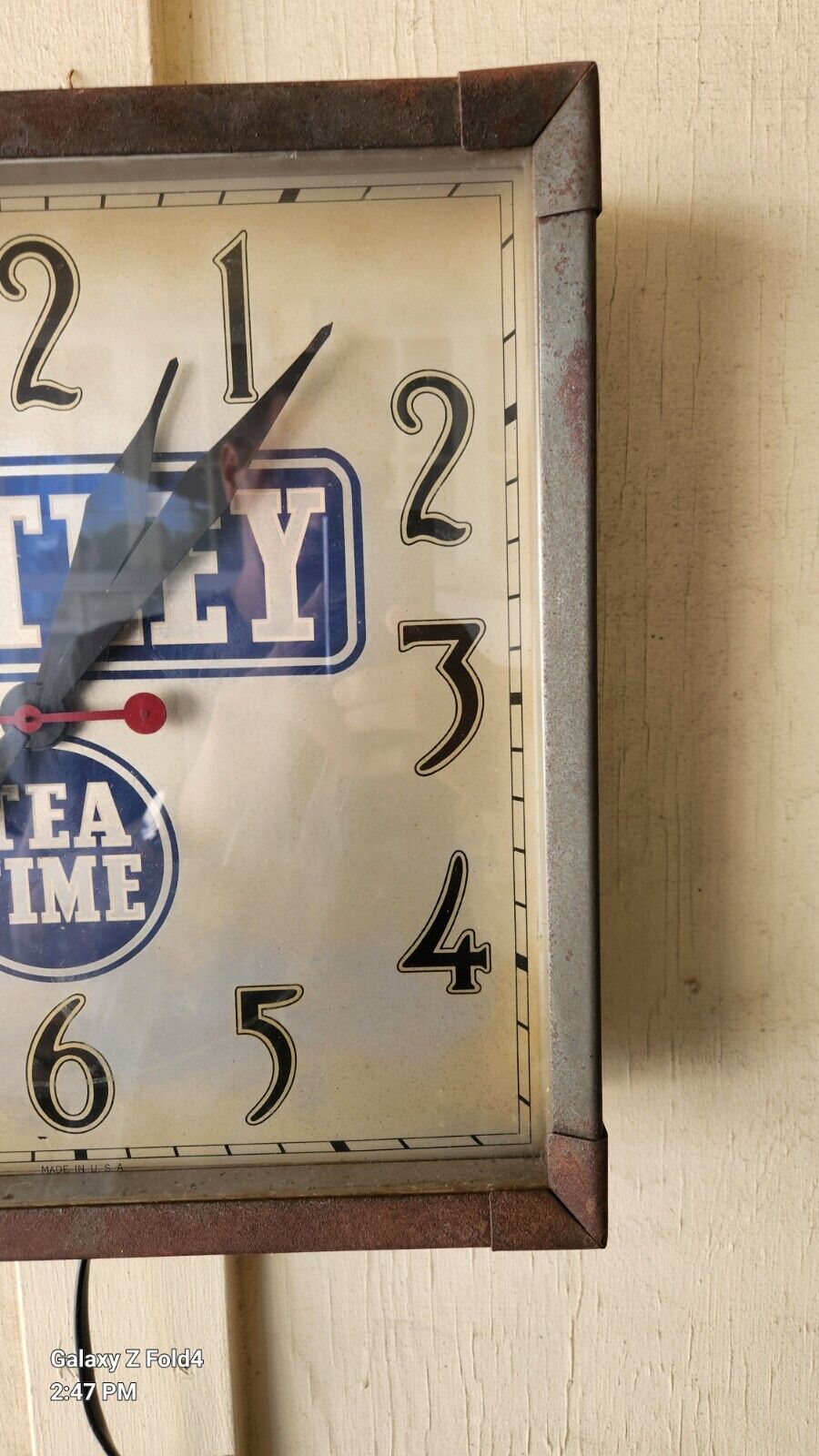 Vintage Tetley Tea "Tea Time" Electric Clock 1950's Collectable Works Farm Barn