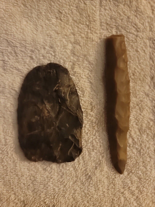 Authentic Native American artifact arrowhead Drill + knife / blade Indiana 