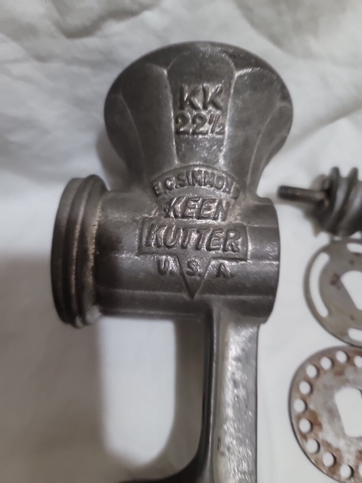 Vintage Keen Kutter 22 1/2 Meat Grinder Complete Nice 