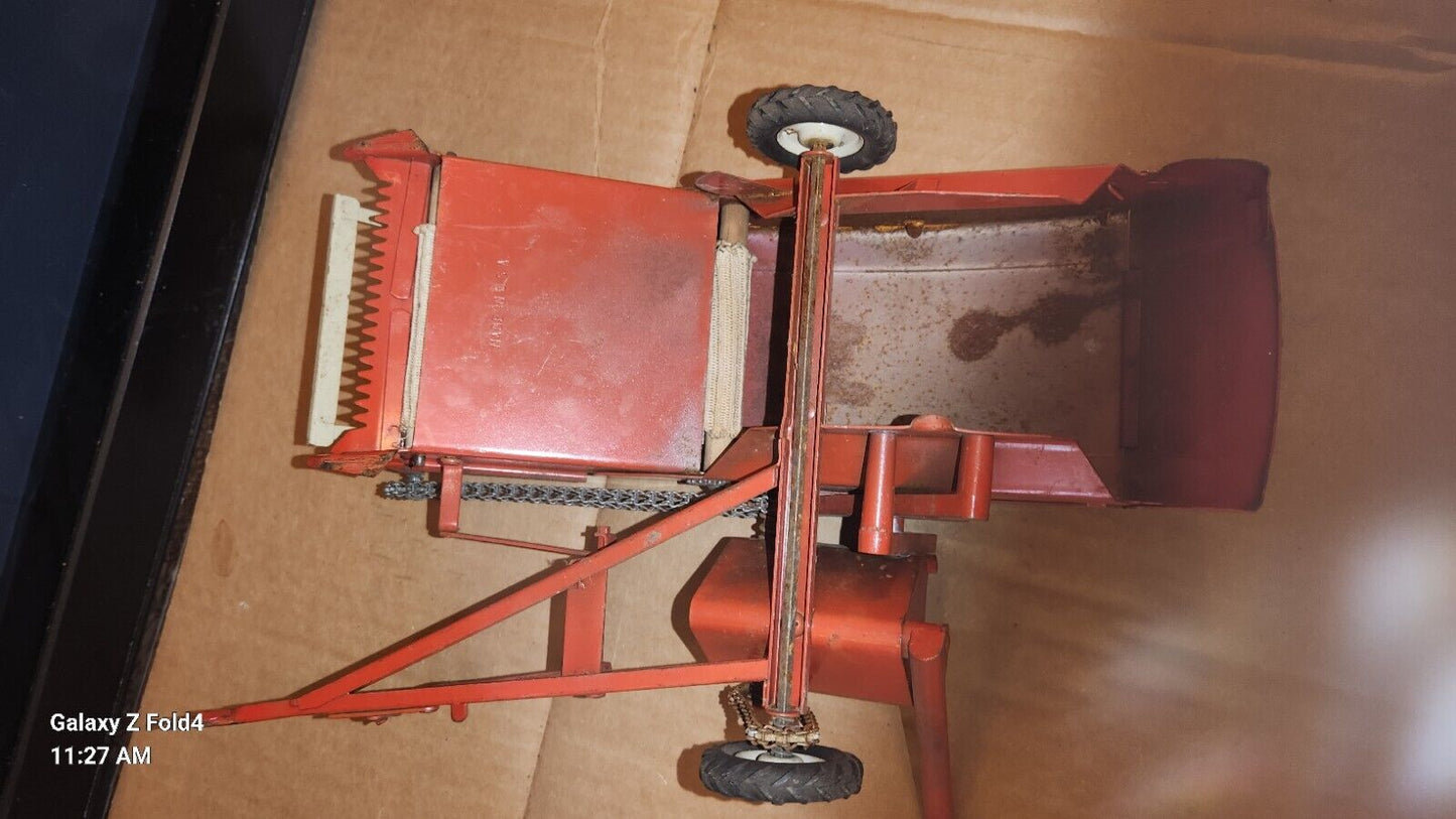 Vintage Tru-Scale  farm combine vintage pressed steel Working farm toy