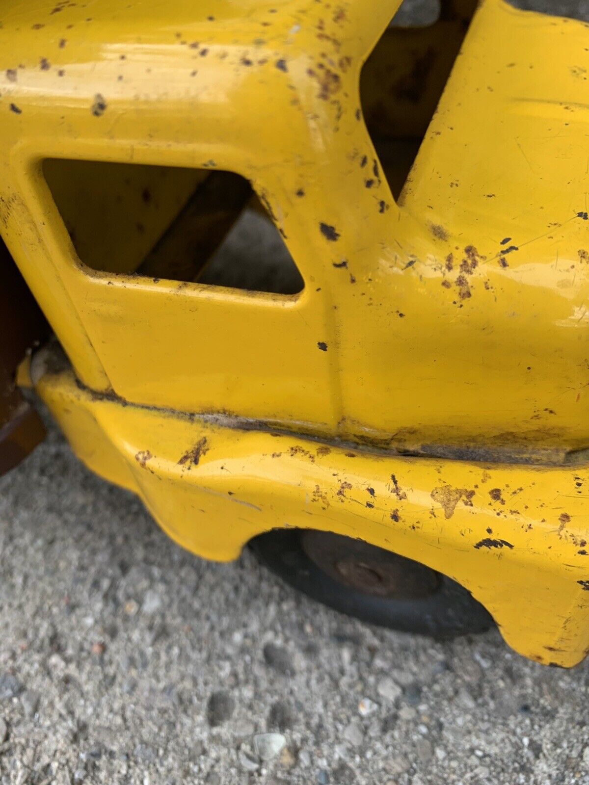 Vintage 50's Structo Parcel Service Truck Steel Yellow Brown Kids Toy