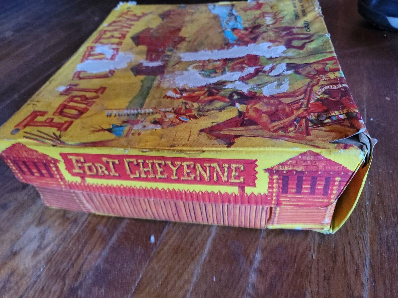 Vintage Ideal Fort Cheyenne Folding Play Set With Soldiers And Indians