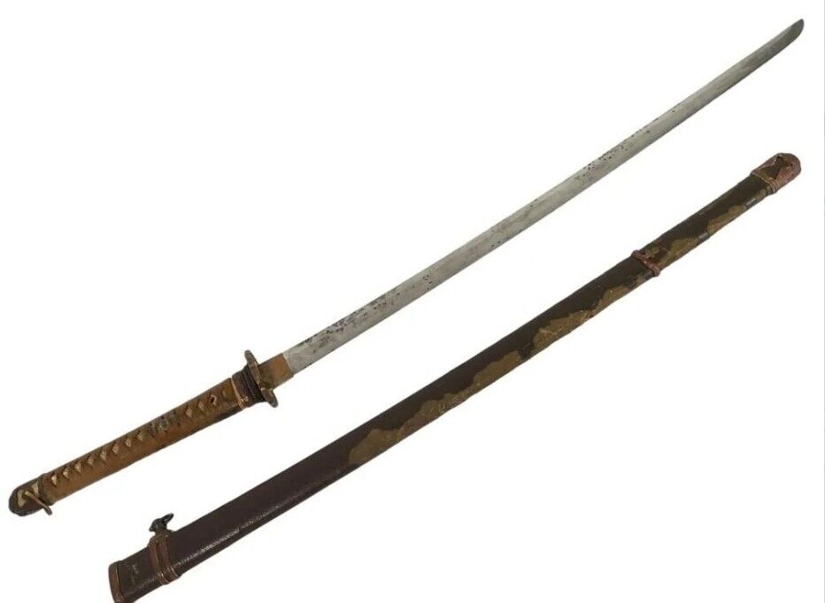 VINTAGE Noshu Fujiwara Kanefusa Katana Japanese Sword Koshirae WWII Collectible 