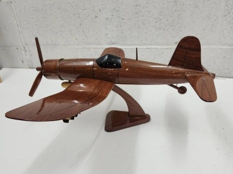 F4U Corsair Mahogany Wood Desktop Airplane Model