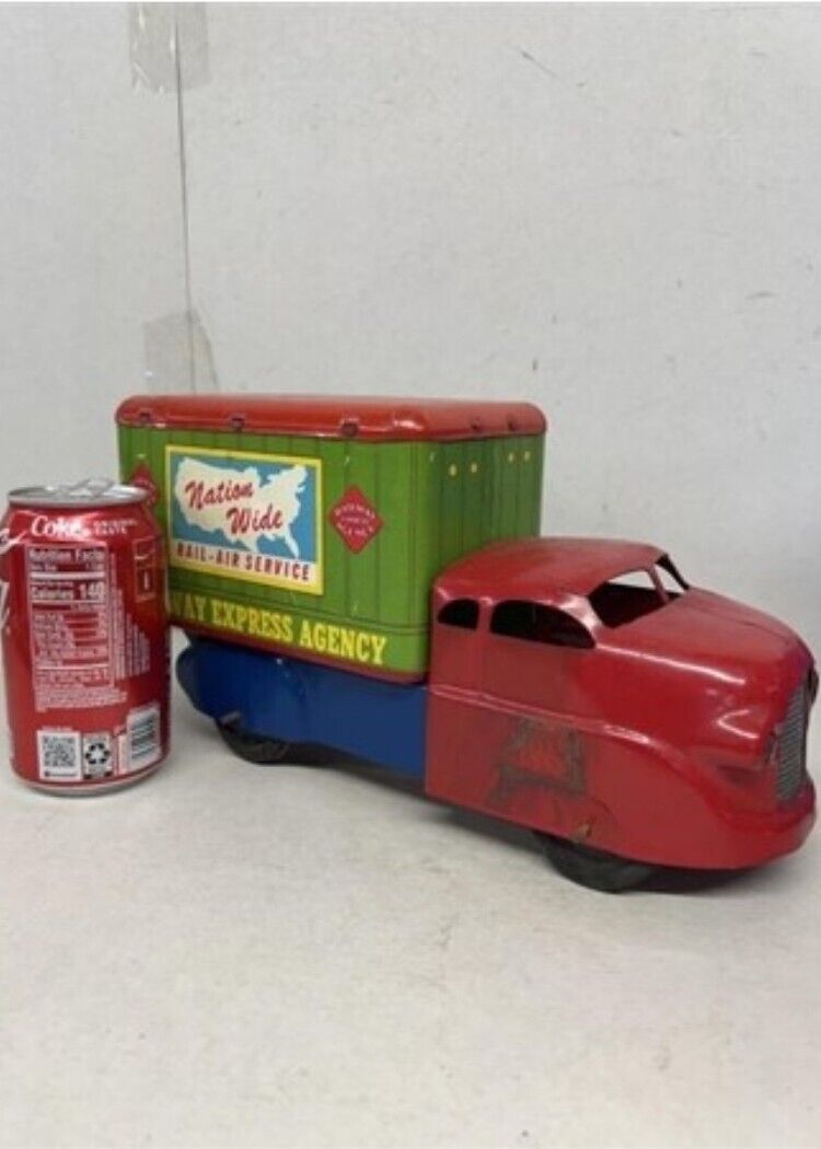 VINTAGE Nationwide Air Rail Service 1940-50'S Tin Toy Truck