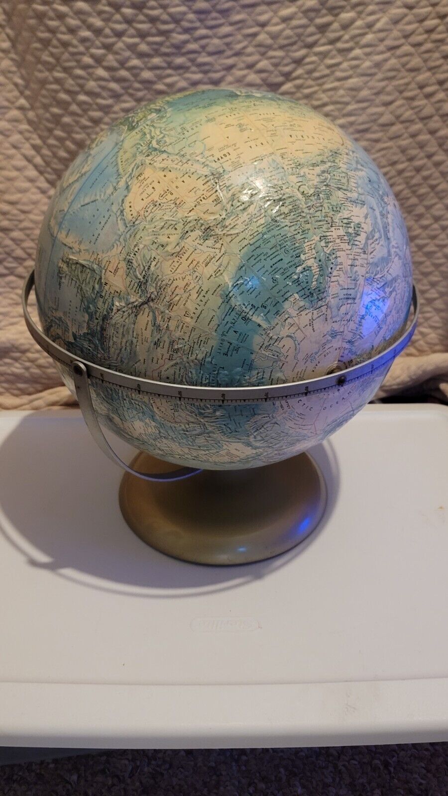 Vintage (1970’s) Rand McNally World Portrait Globe 12" Diameter. Steel Base