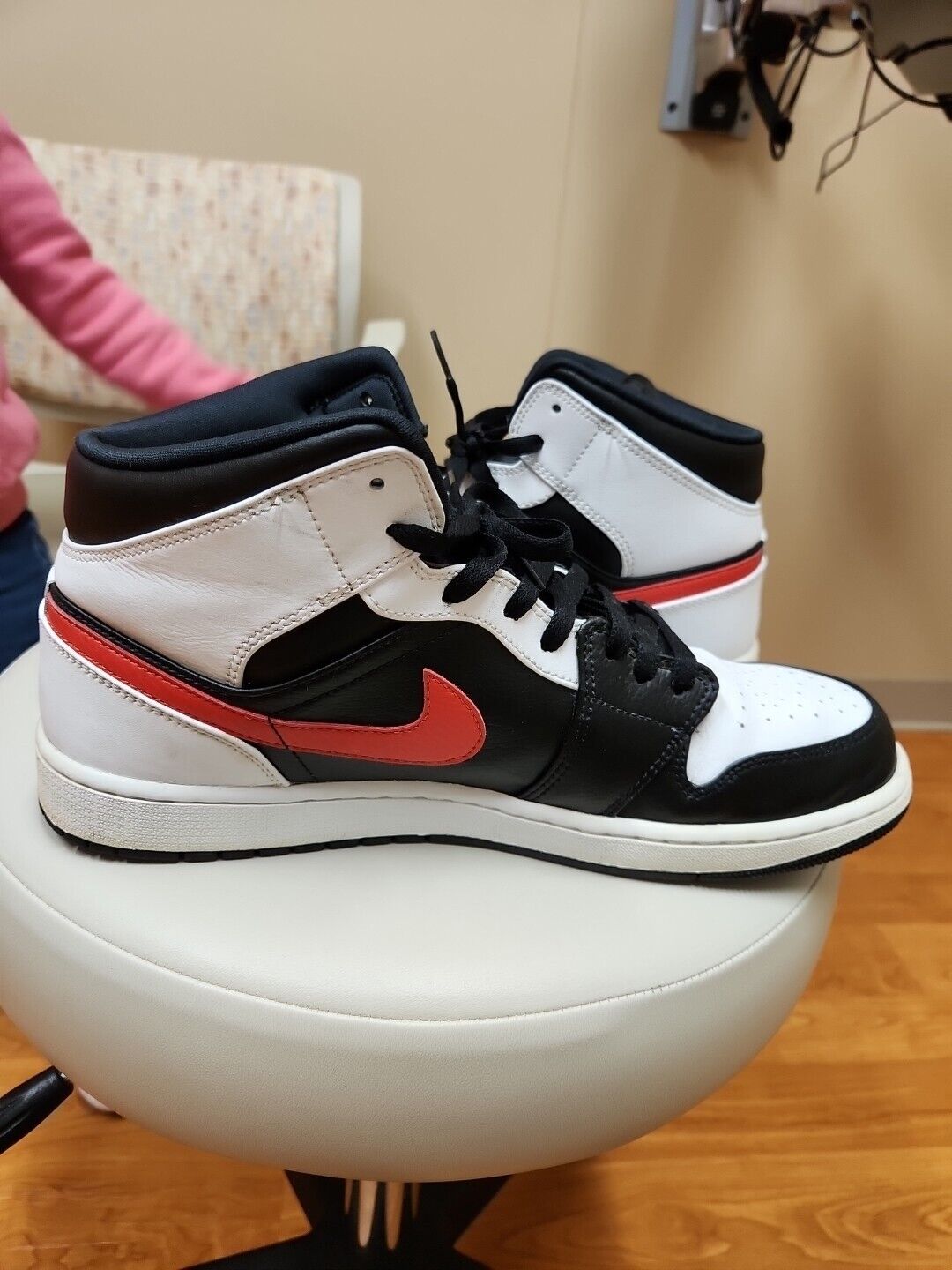 Mens Size 13 - Nike Air Jordan 1 Mid Chile Red Black White Sneakers Shoes