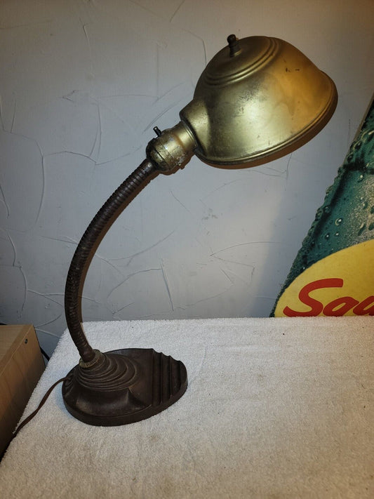 Vintage Old EAGLE Mfg. Art Nouveau Gooseneck Lamp MCM