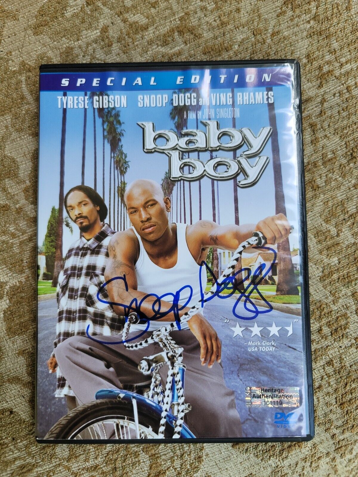 SNOOP DOGG AUTOGRAPH SIGNED BABY BOY DVD INSERT GOOD SIG BLUE PAINT PEN