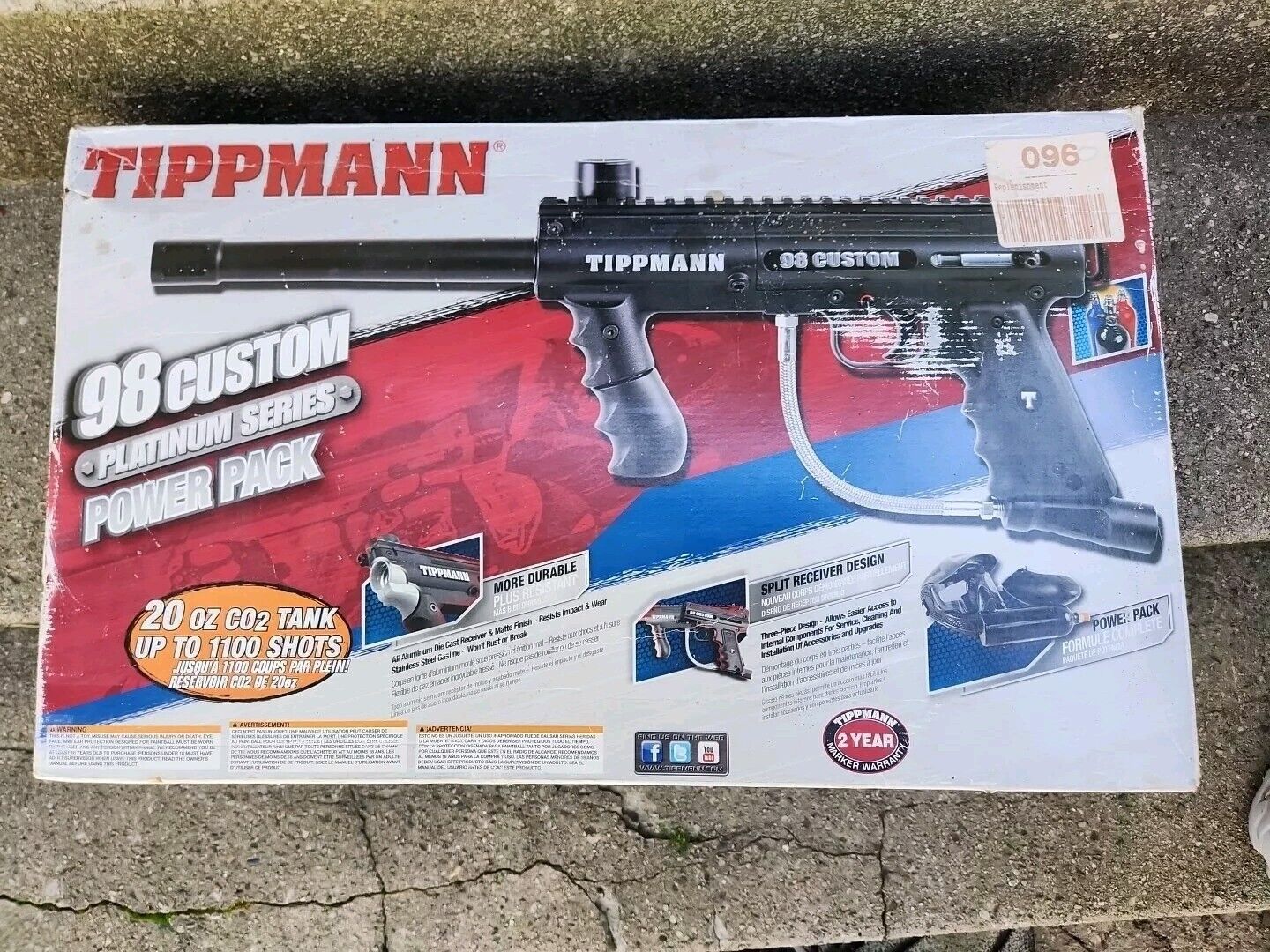 Tippmann 98 Custom Paintball Gun  With Original Box Old New Stock 