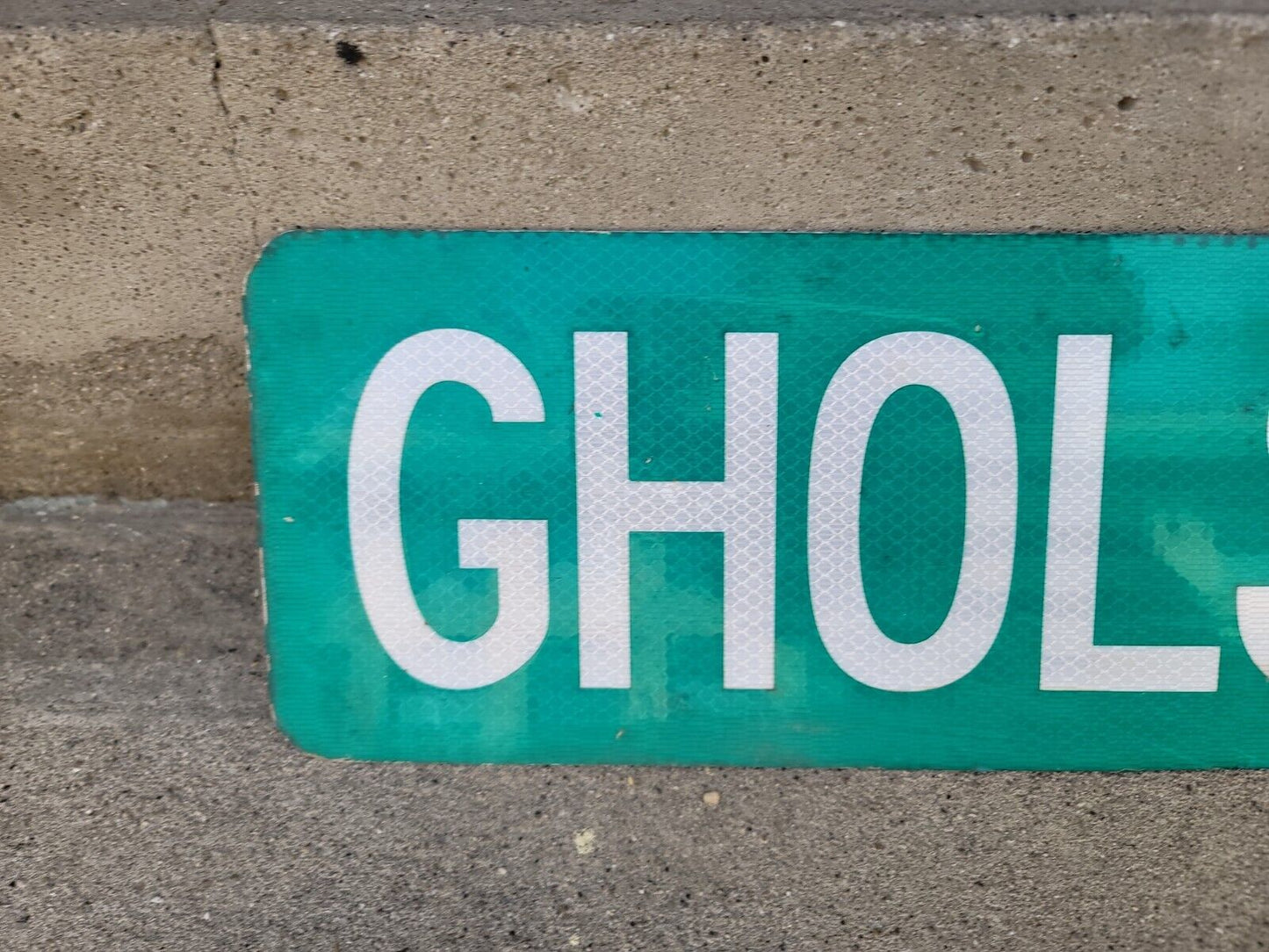 Gholson Drive Metal Street Sign Green 6" X 24" Vintage Reflective RARE Cave 