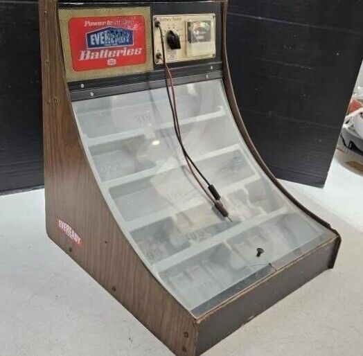 Vintage Eveready Batteries Store Display Battery Tester Tested Working Wood Deco