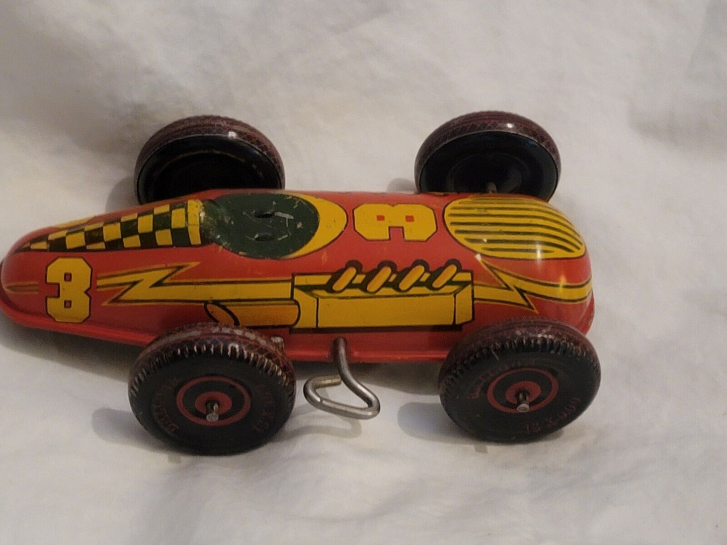 VINTAGE MARX - NO 3 RACE CAR WIND-UP TIN LITHO VERY SCARCE No Driver 