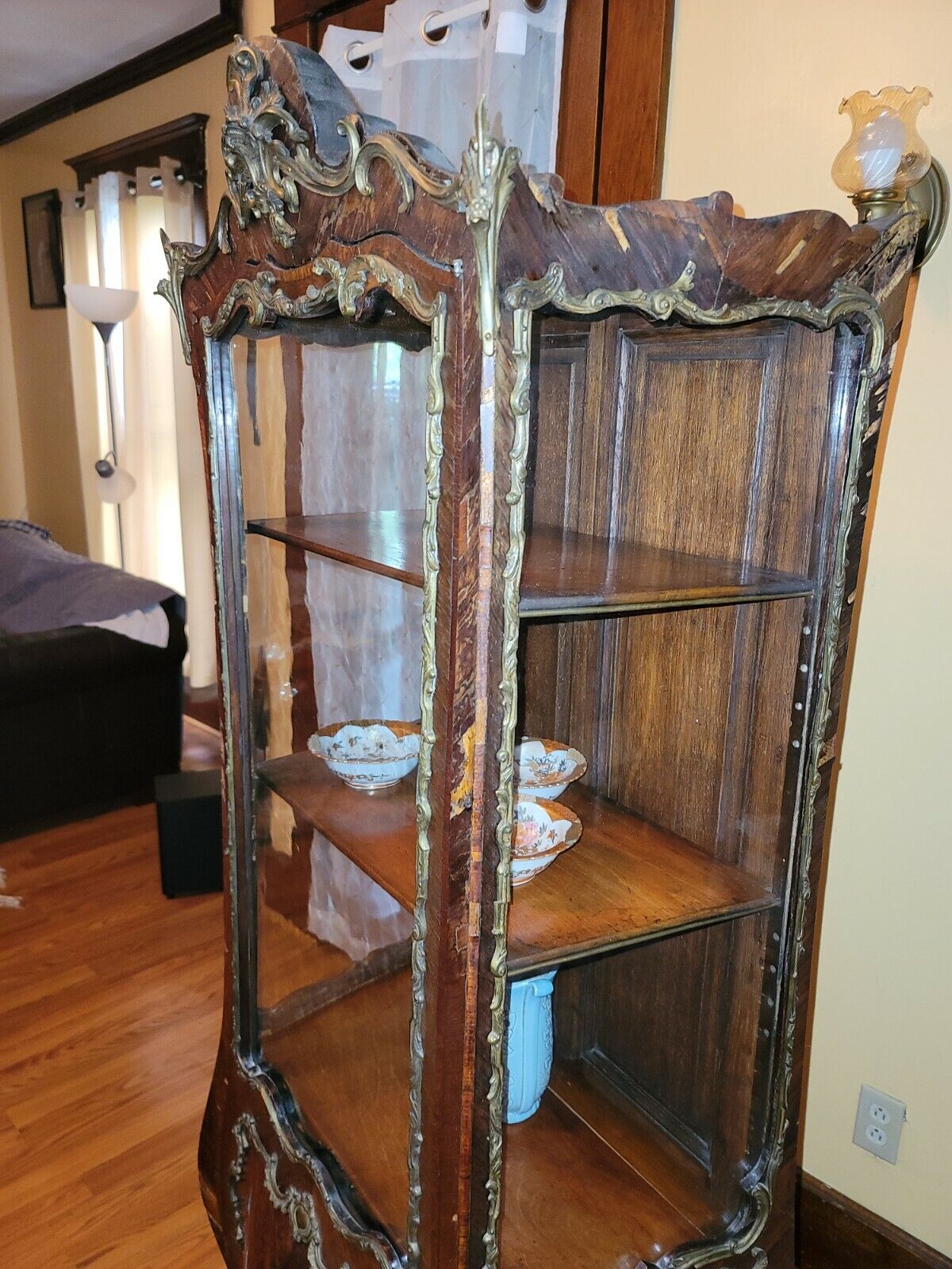 Rare Antique Louis XV Ormolu Display Cabinet 1850s Cool Collectable Gorgeous 