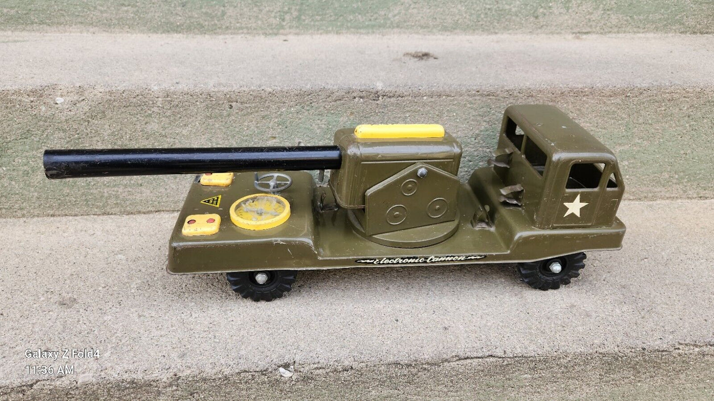 Vintage Ny-lint N-2400 Electronic Cannon Toy Truck 1950's Battery Operated