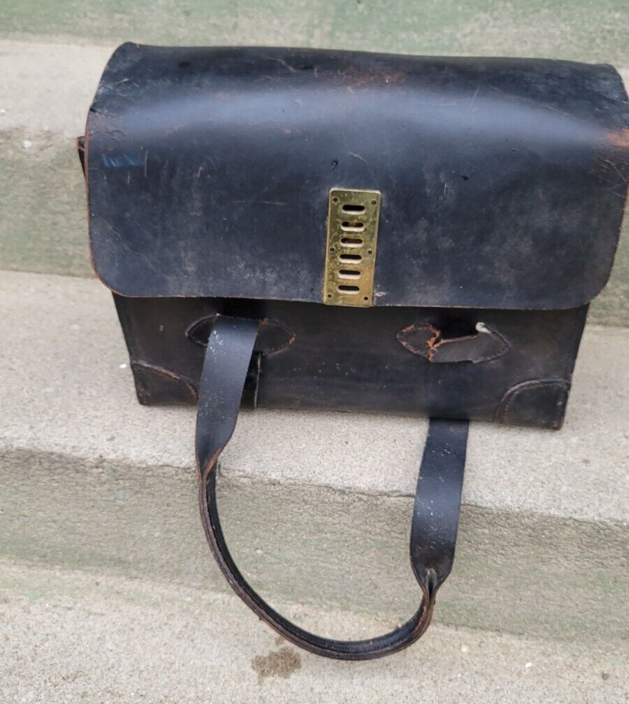 Vintage Black Bag Money Leather Briefcase Attache Case Hillco Manufacturin Inc. 