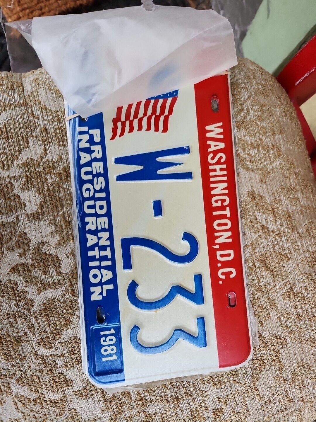 District of Columbia Inauguration 1973 License Plate - "W-233" Vanity Souvenir