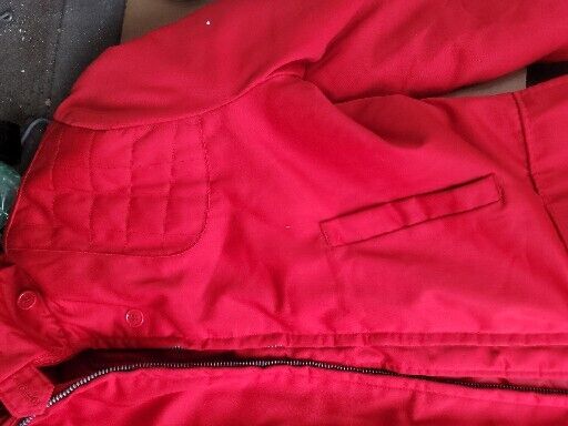 Vintage Ted Williams Sears, Roebuck Jacket Coat Red Quilted Bird Hunting WOW