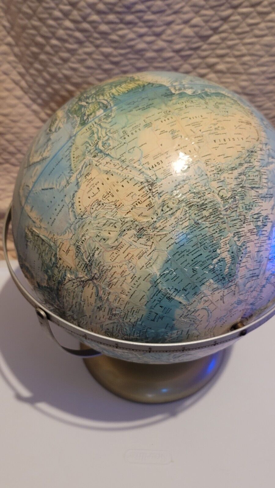 Vintage (1970’s) Rand McNally World Portrait Globe 12" Diameter. Steel Base