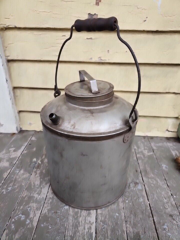 Vintage Pennsylvania Railroad PRR Stainless Steel 2 Gallon Water Can Keystone