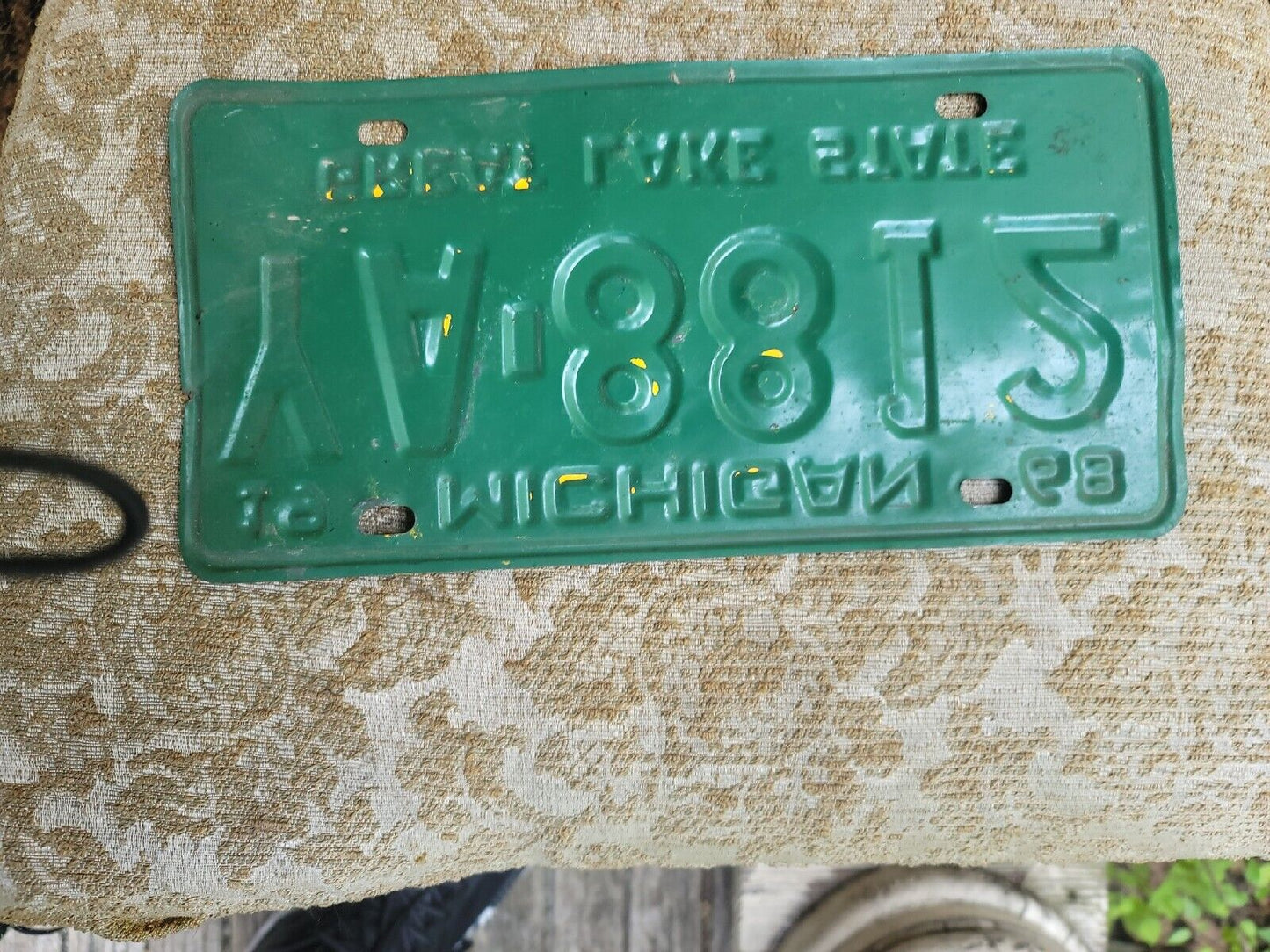 MICHIGAN LICENSE PLATE # YA 8812  1968 Ford Chevy Mopar Car Automotive Barn Find