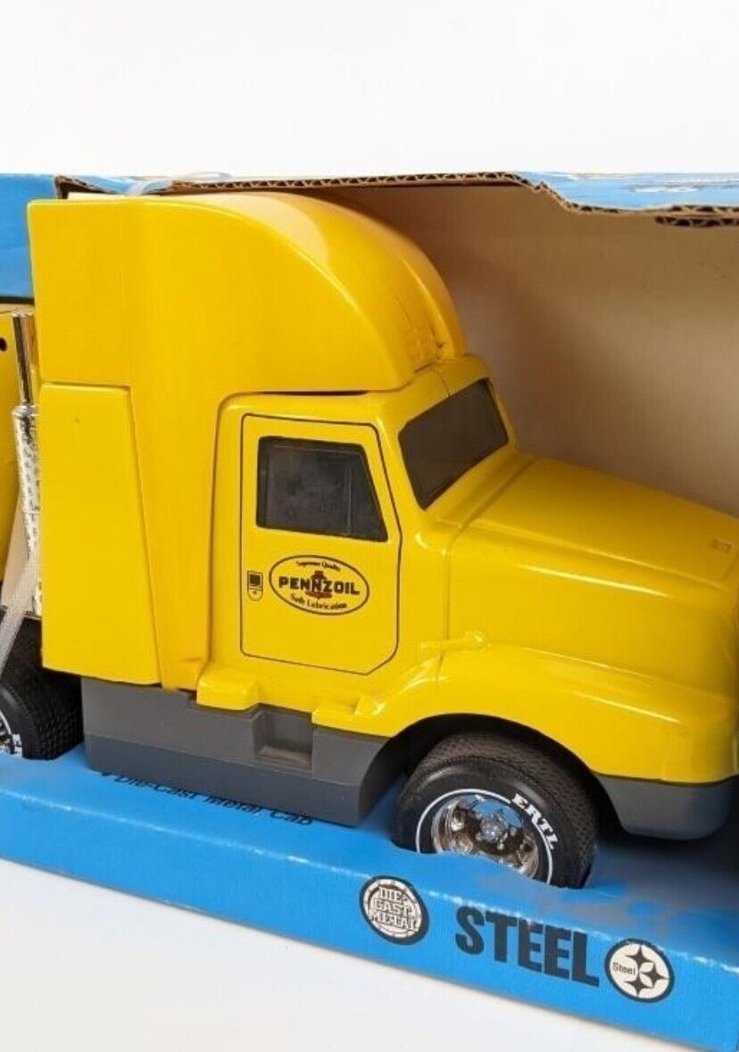 New ERTL International Pennzoil Deluxe truck 1989 Diecast Cab Steel Tanker Toy