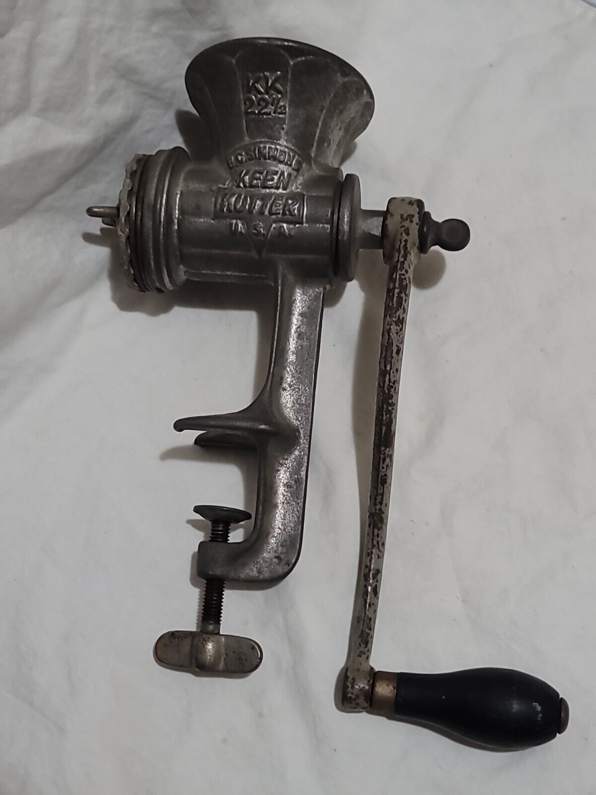 Vintage Keen Kutter 22 1/2 Meat Grinder Complete Nice 