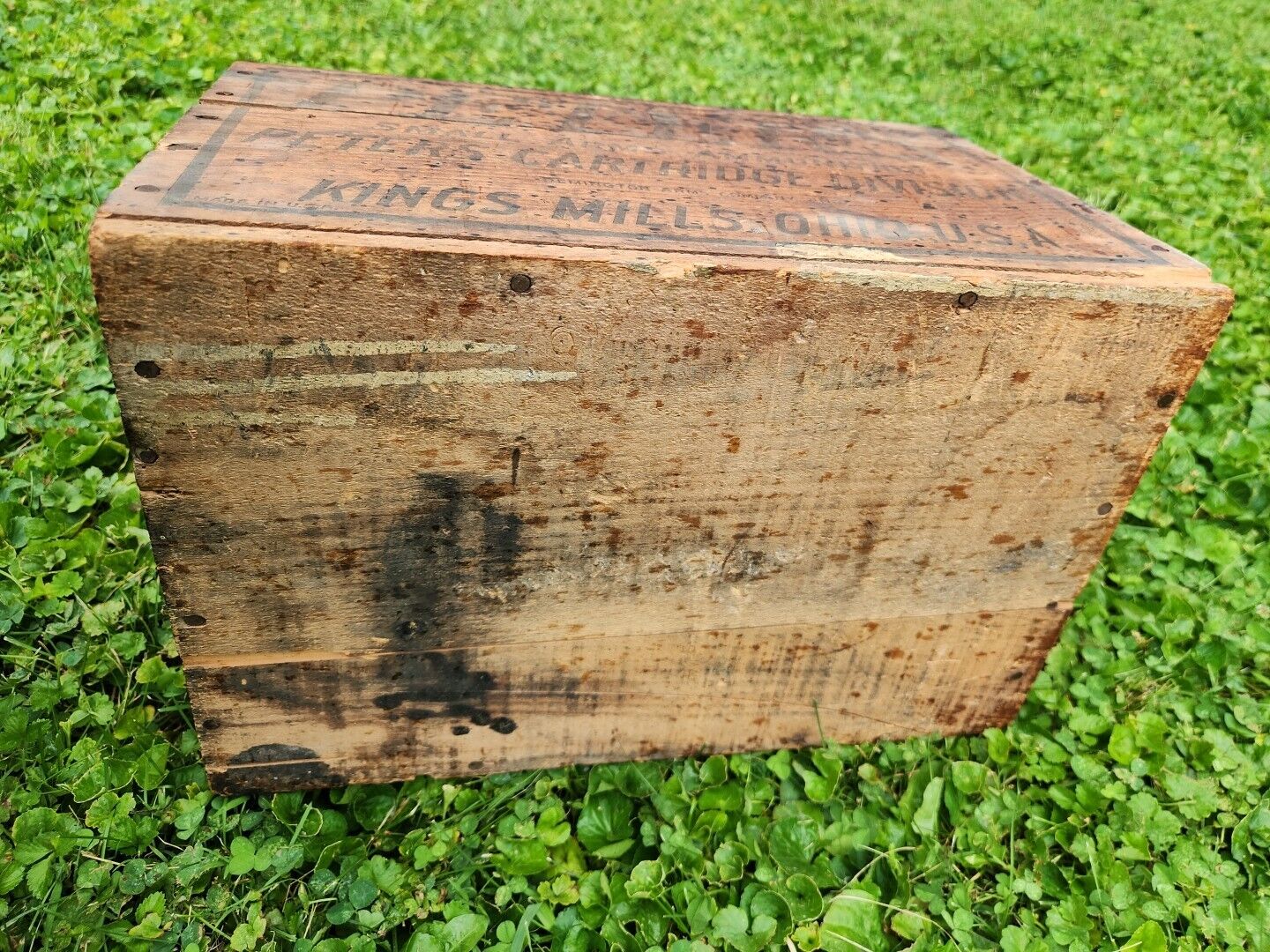 Vintage Peters Cartridge Wood Ammo Box Crate Victor 12 GA Shells Kings Mills Oh