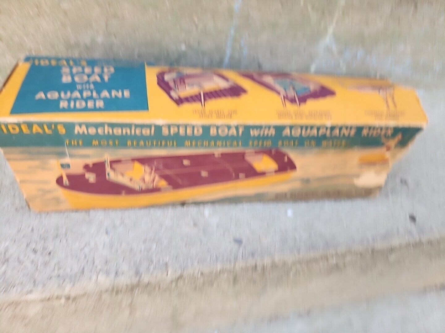 Rare Ideal Speed Boat with Aquaplane Rider Original Box 