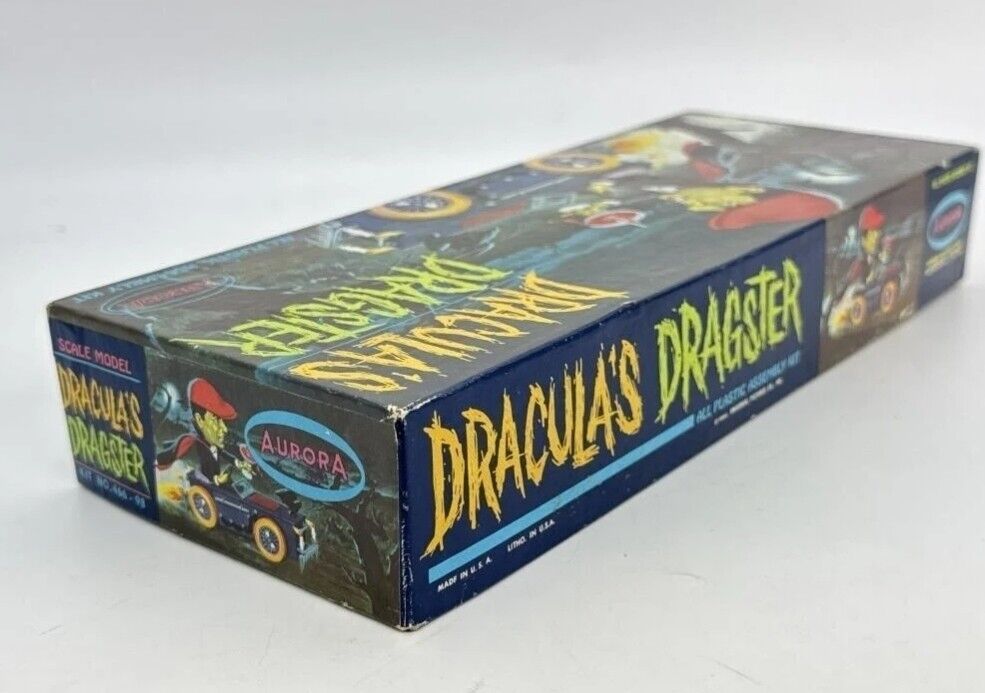 Vintage 1964 Aurora Plastic Model Kit Monster Dracula's Dragster Minty Box Only 