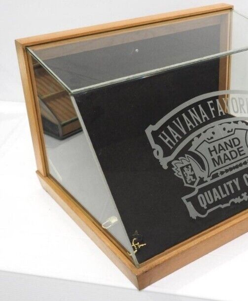 Vintage Havana Cigar Holder Display Showcase Advertising Glass