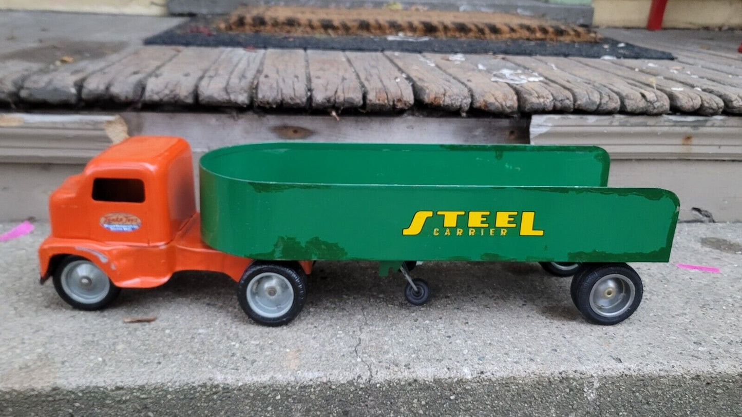 Restored 1950S Tonka cab over STEEL TRUCK CARRIER 