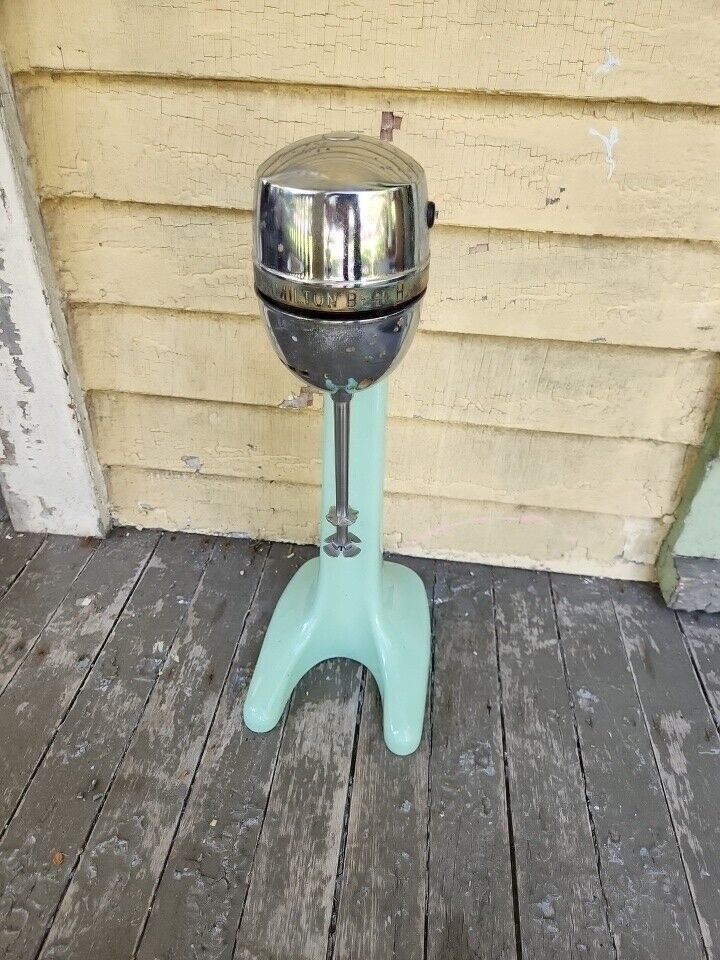 Vintage Hamilton Beach Milkshake Malt Mixer Model 30 Jadite Green Parts MCM DECO