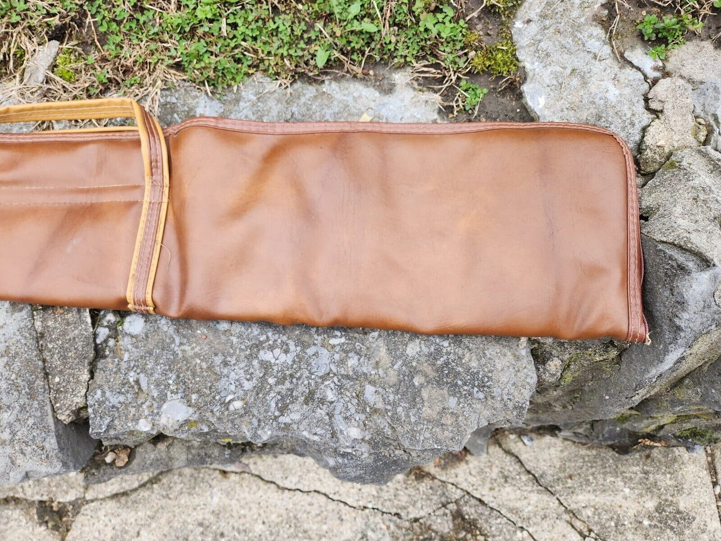 Vintage Redhead Leather Zippered Soft Gun Case 49” Brown Tan strap