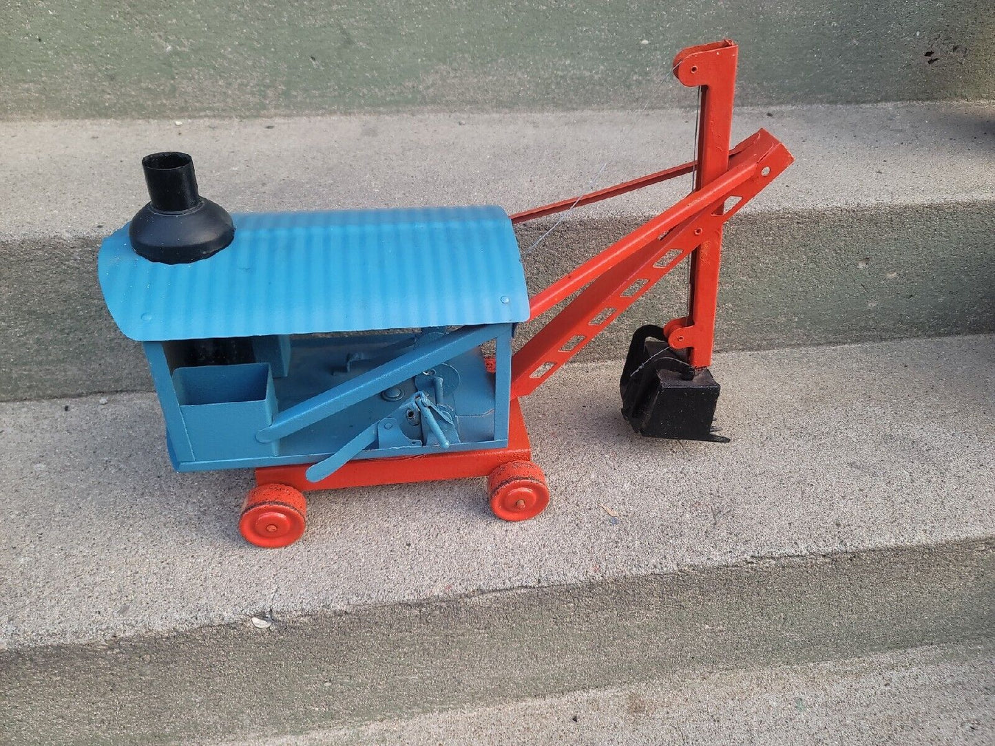 Vintage Buddy L Line Steam Shovel Pressed Steel Construction toy 1920's REPAINT 