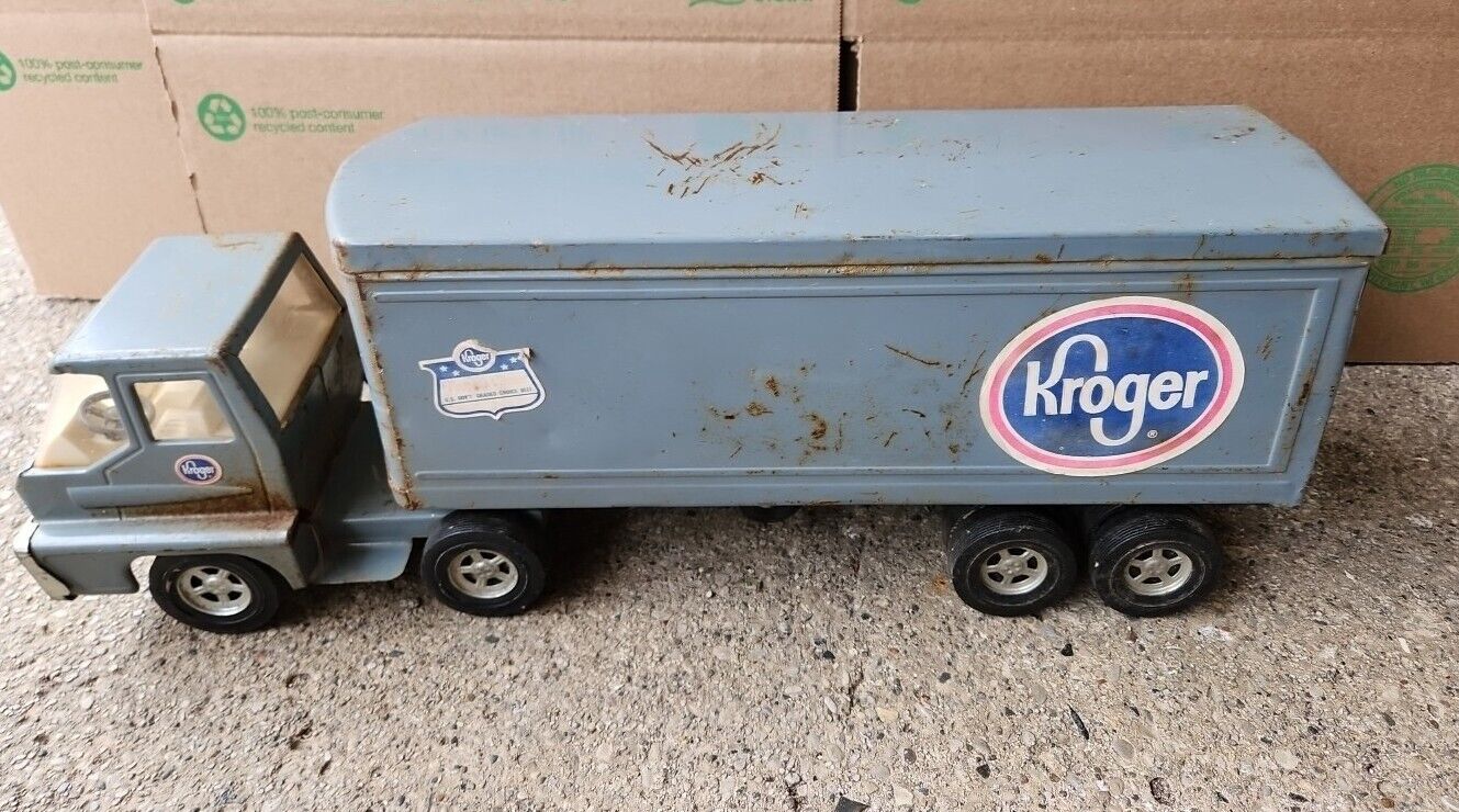 Vintage Ertl Kroger Turbine Semi Truck Tractor Trailer Pressed Steel 22" L Toy