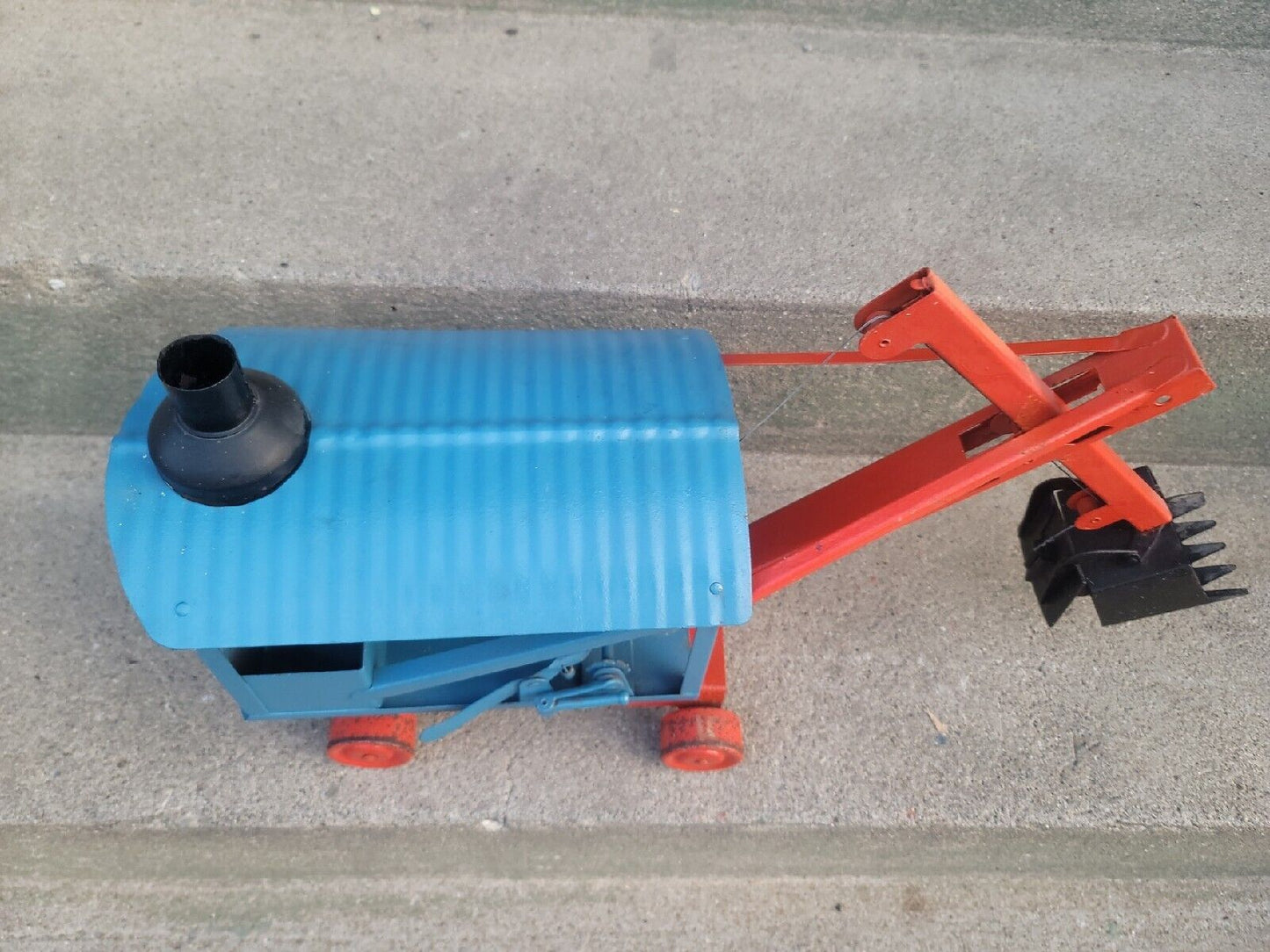 Vintage Buddy L Line Steam Shovel Pressed Steel Construction toy 1920's REPAINT 