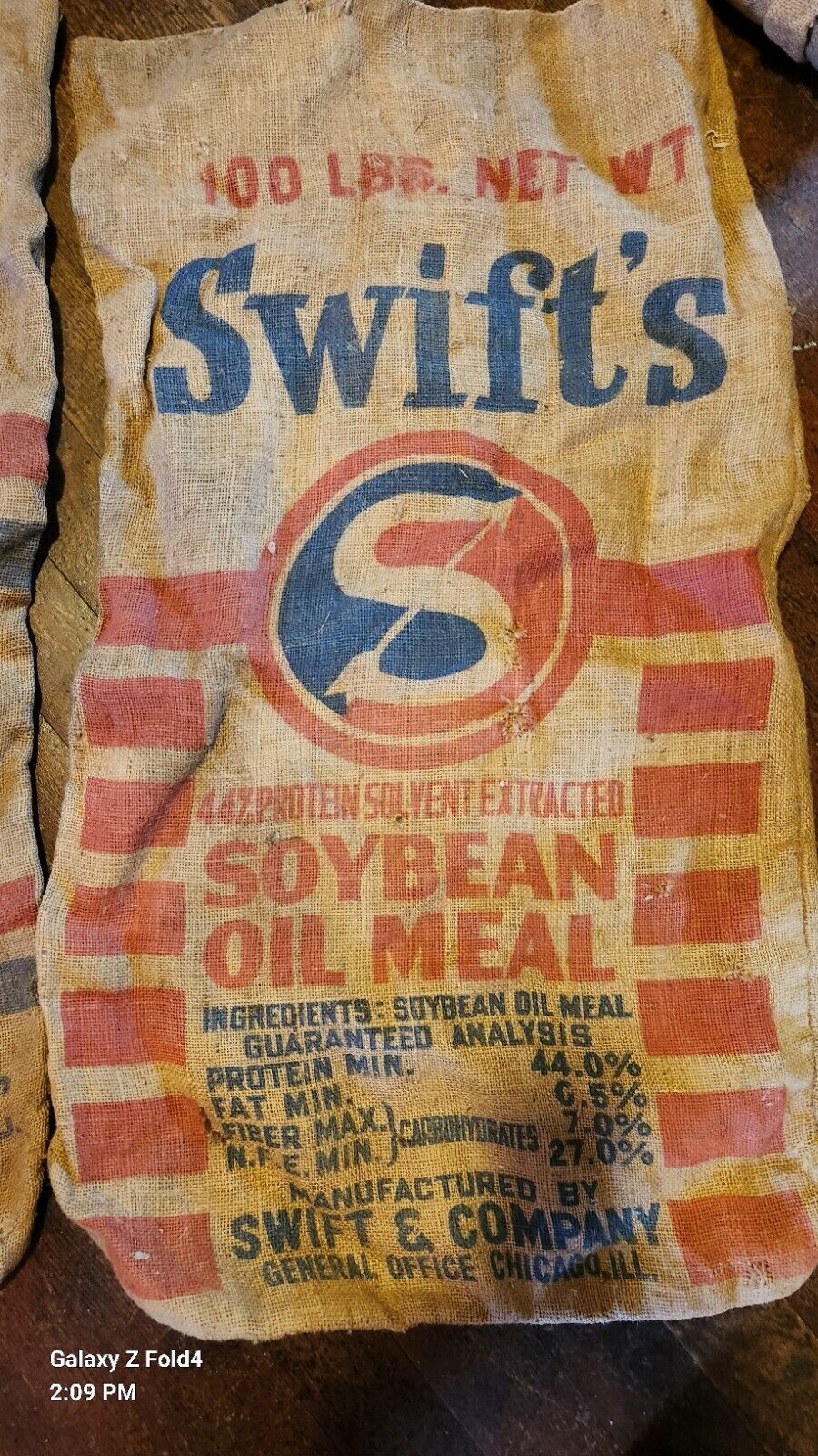 Vintage Farm Swifts Victory Large Burlap Sacks Wayne Seeds Hog 