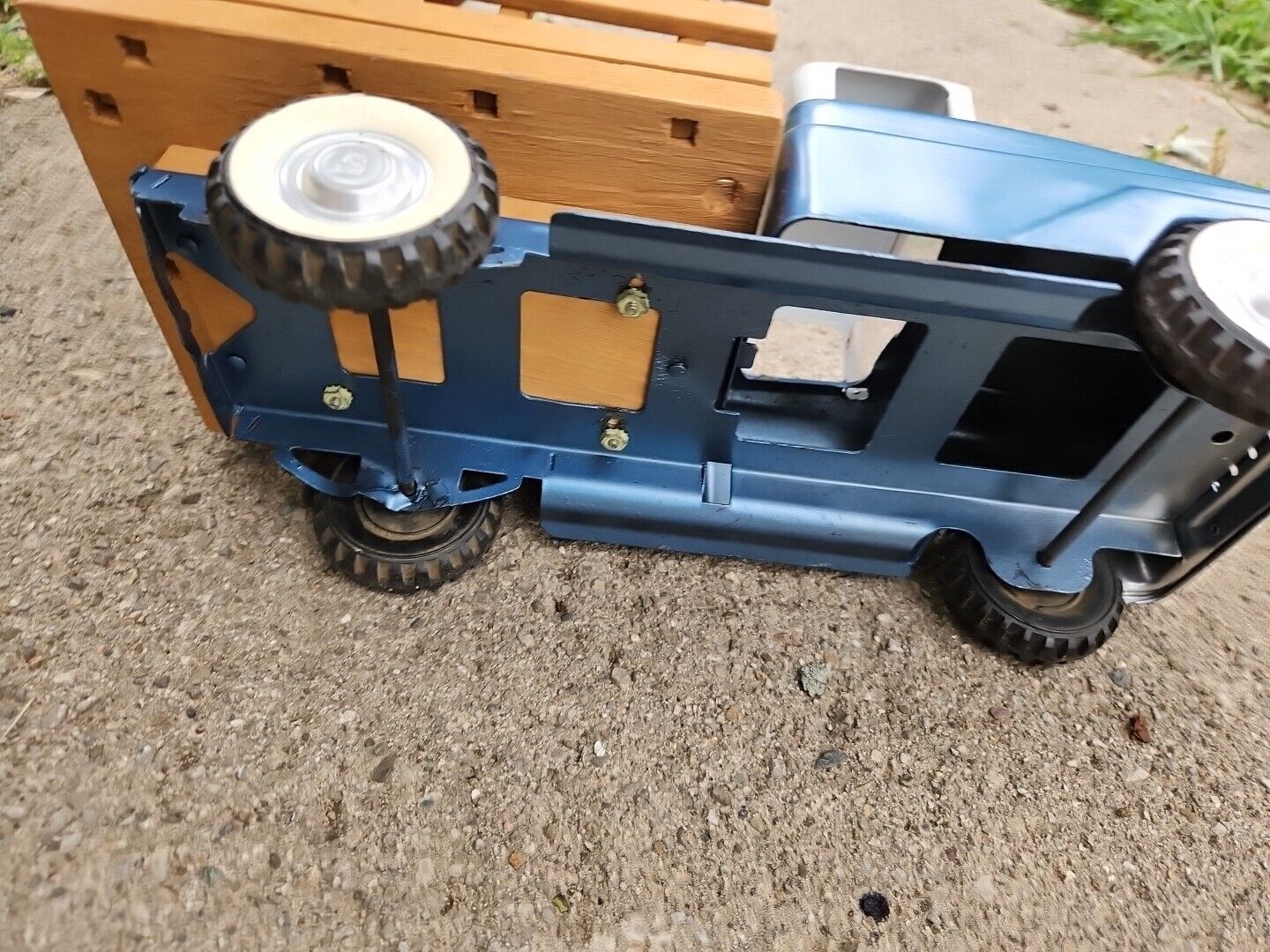 Vintage Structo Tonka  customized Truck W/ Wood Stake bed Nice Collectible Toy