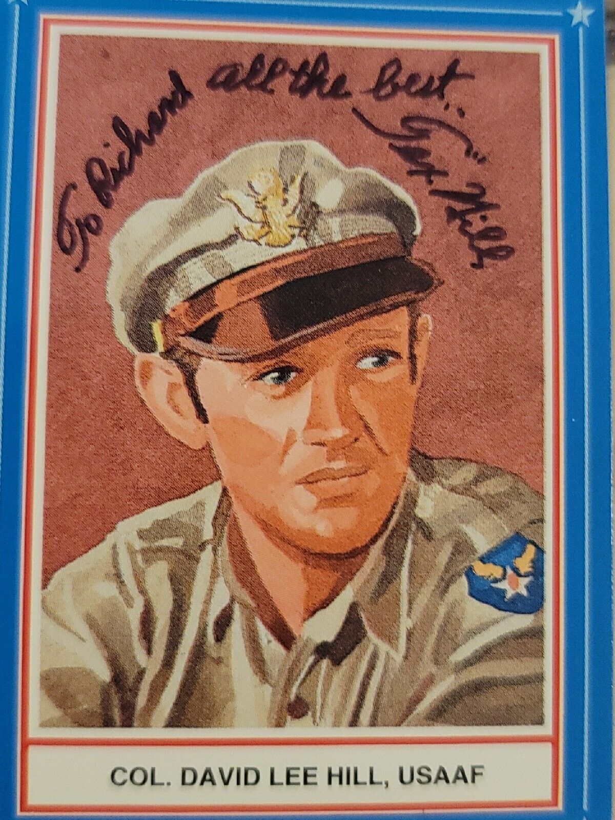 DAVID TEX HILL SIGNED CUT SIGNATURE WWII ACE FLYING TIGERS Real 