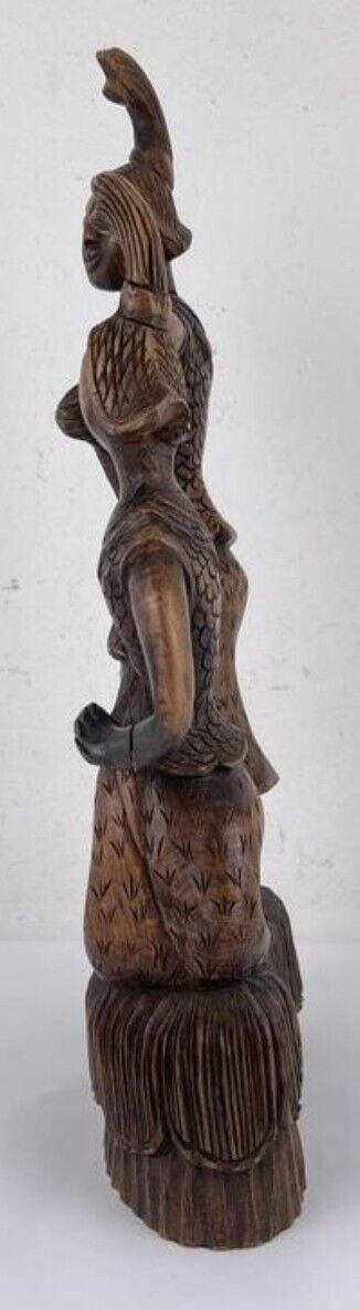 Mid Century Moderm BURMESE WOOD CARVING 19 5/8" tall, 8 3/4" long