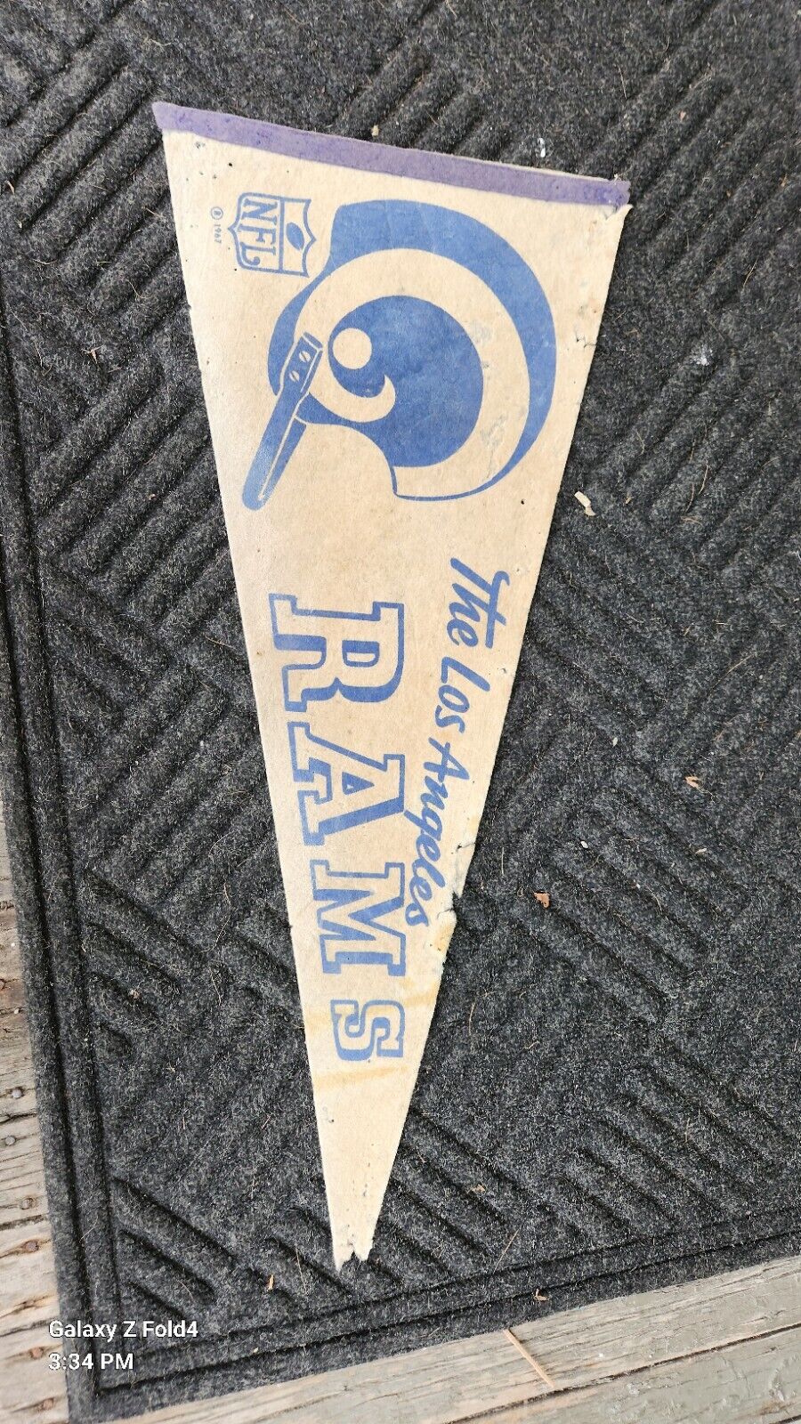 Vintage LOS ANGELES RAMS 1 BAR 1960'S  FELT NFL VINTAGE PENNANT 