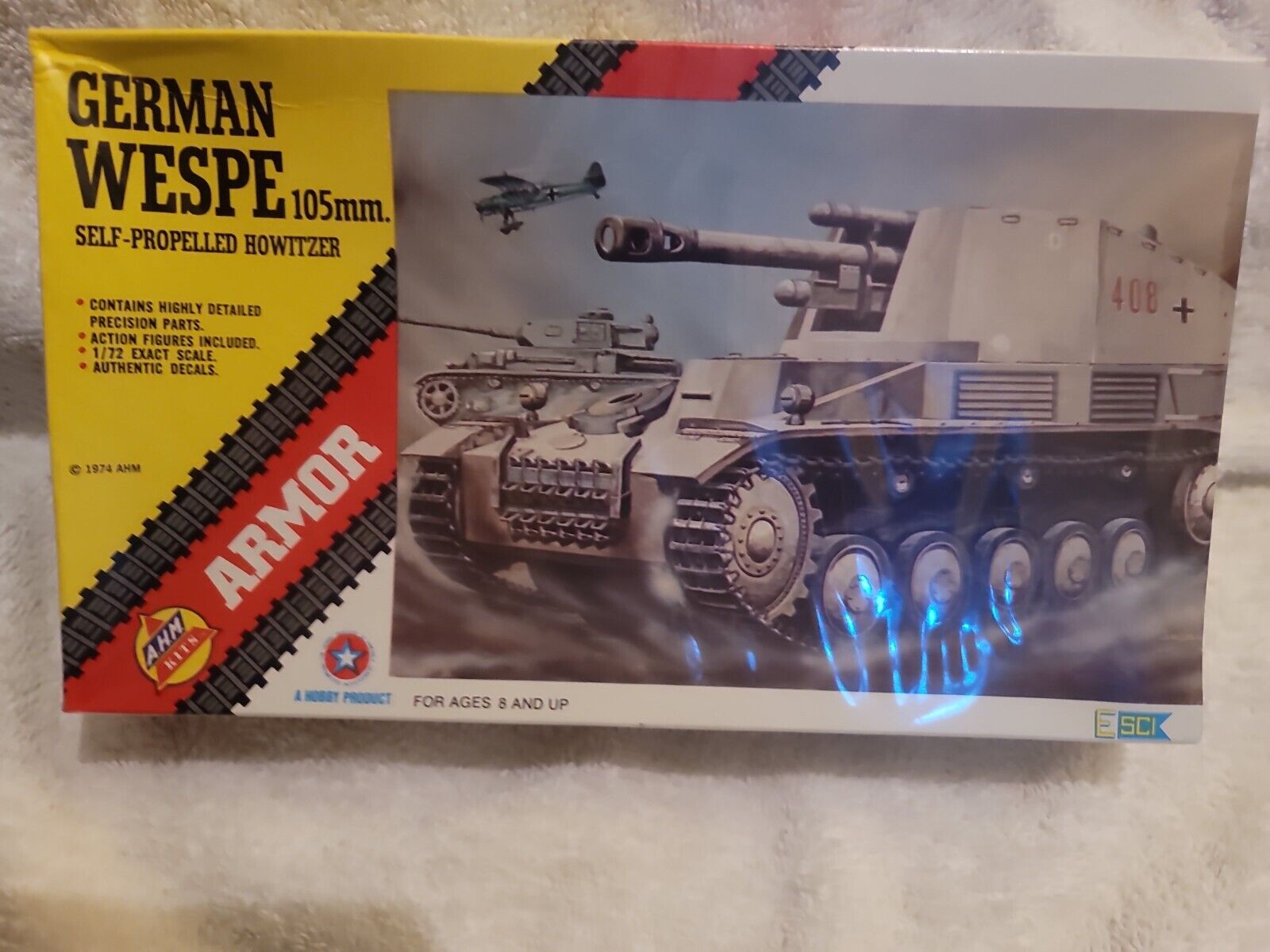 Vtg AHM German Tank Pz.Kpfw.III  Ausf. M1/72 Model Kit 1974 Armor FACTORY SEALED