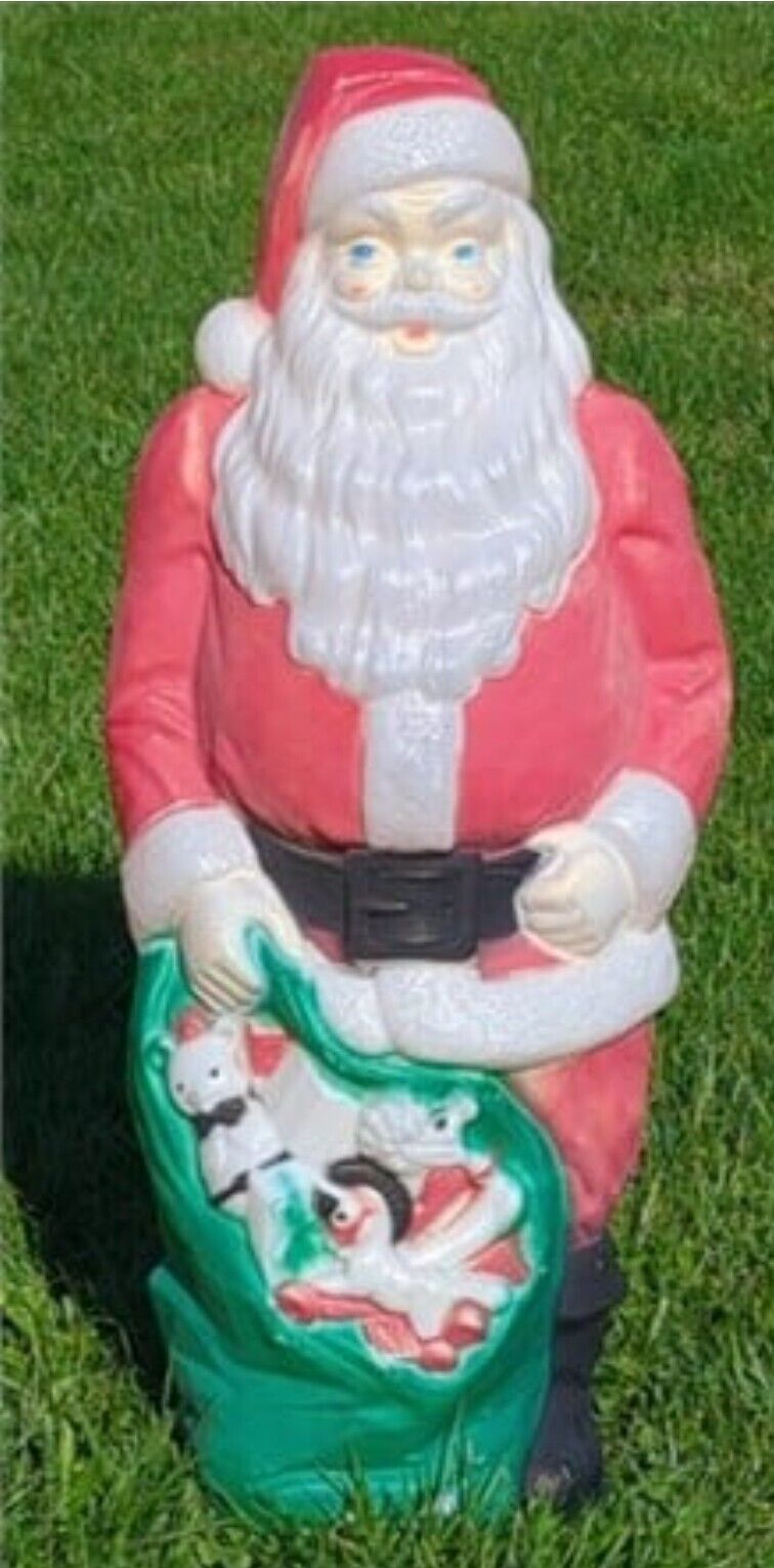 Vintage 1968 Empire Blow-Mold 46-inch Giant Santa, Christmas Light-up Lawn Santa