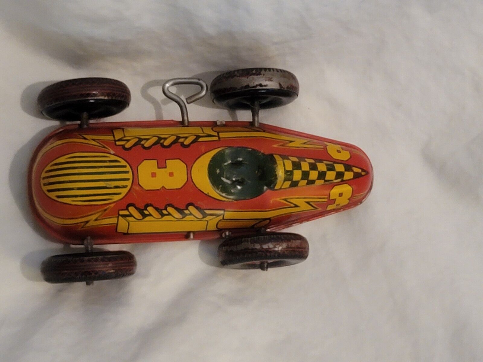 VINTAGE MARX - NO 3 RACE CAR WIND-UP TIN LITHO VERY SCARCE No Driver 