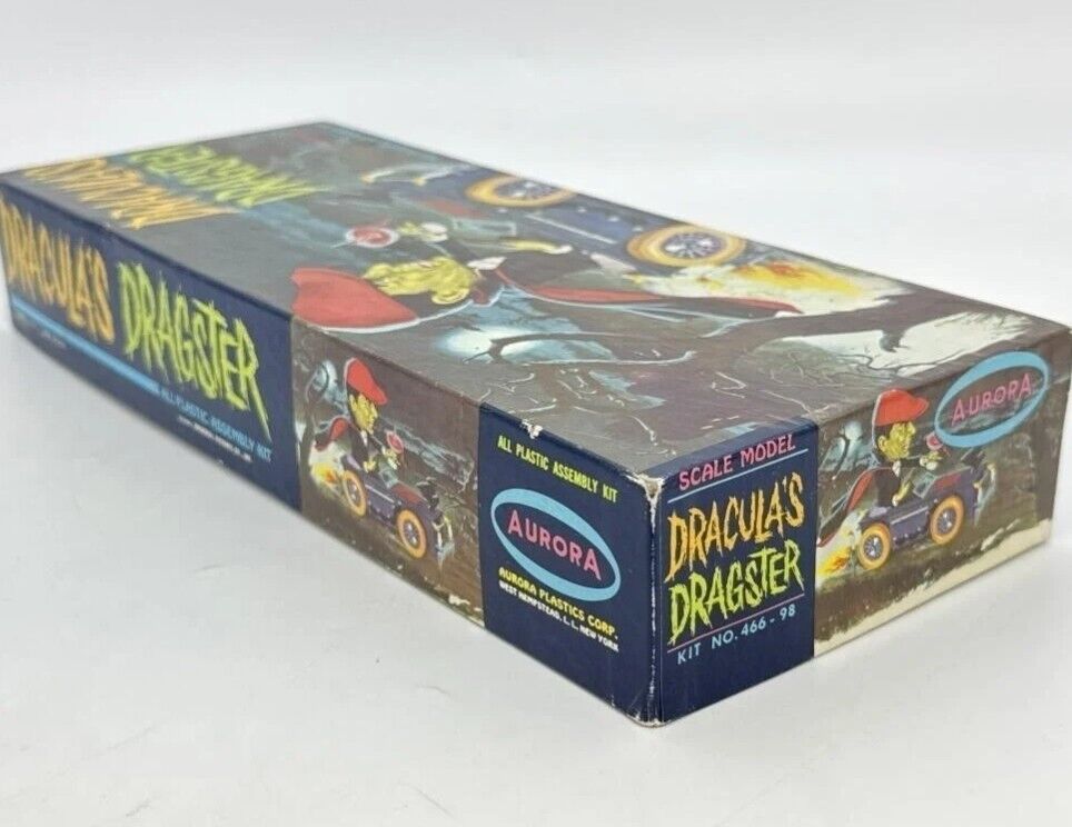 Vintage 1964 Aurora Plastic Model Kit Monster Dracula's Dragster Minty Box Only 