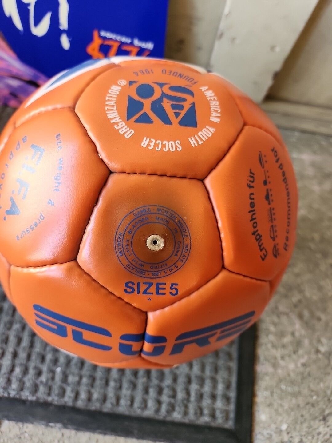 Vintage 76 Gasoline Orange Logo Promotional Sign Soccer Ball Original Display