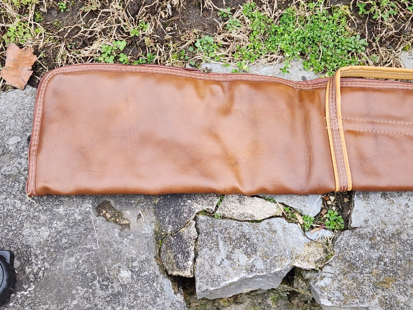 Vintage Redhead Leather Zippered Soft Gun Case 49” Brown Tan strap