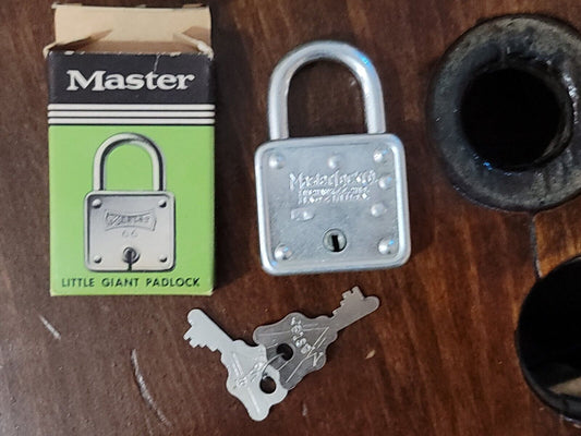 Vintage Master Lock Co. # 66 Padlock Lock with Key Brand New Old New Stock