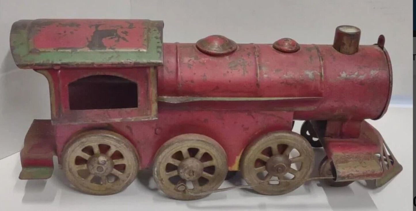 Early 1900s DAYTON Hillclimber HILL CLIMBER Train Steam Engine Friction Toy Red 